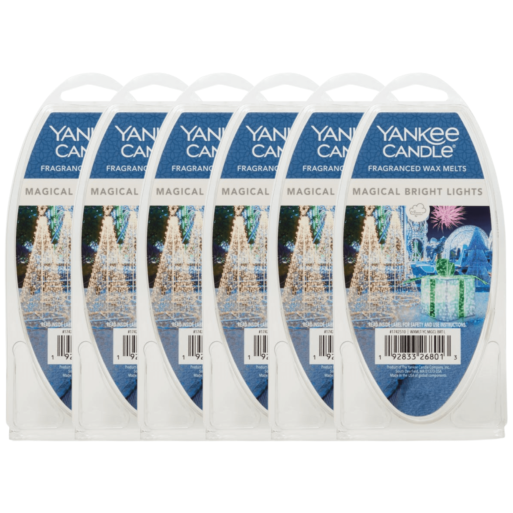 Yankee Candle Magical Bright Lights Fragranced Wax Melts, 6 Wax Spheres per Package, Pack of 6 (36 Cubes Total)