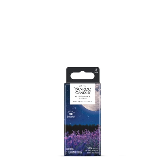 Yankee Candle Sidekick Collection Fragrance Refill, 2 Pack, Midsummer's Night Scent, Car Air Freshener