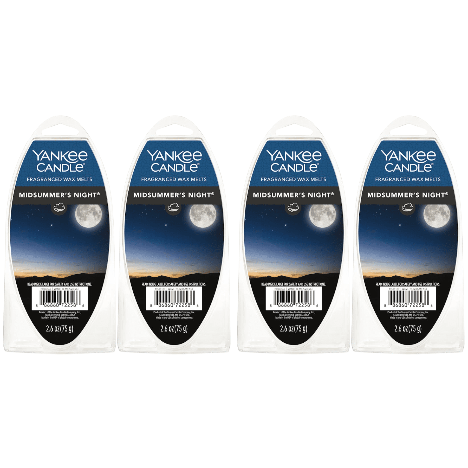 Yankee Candle Midsummer's Night Fragranced Wax Melts, 6 Wax Spheres per Package, Pack of 4 (24 Cubes Total)