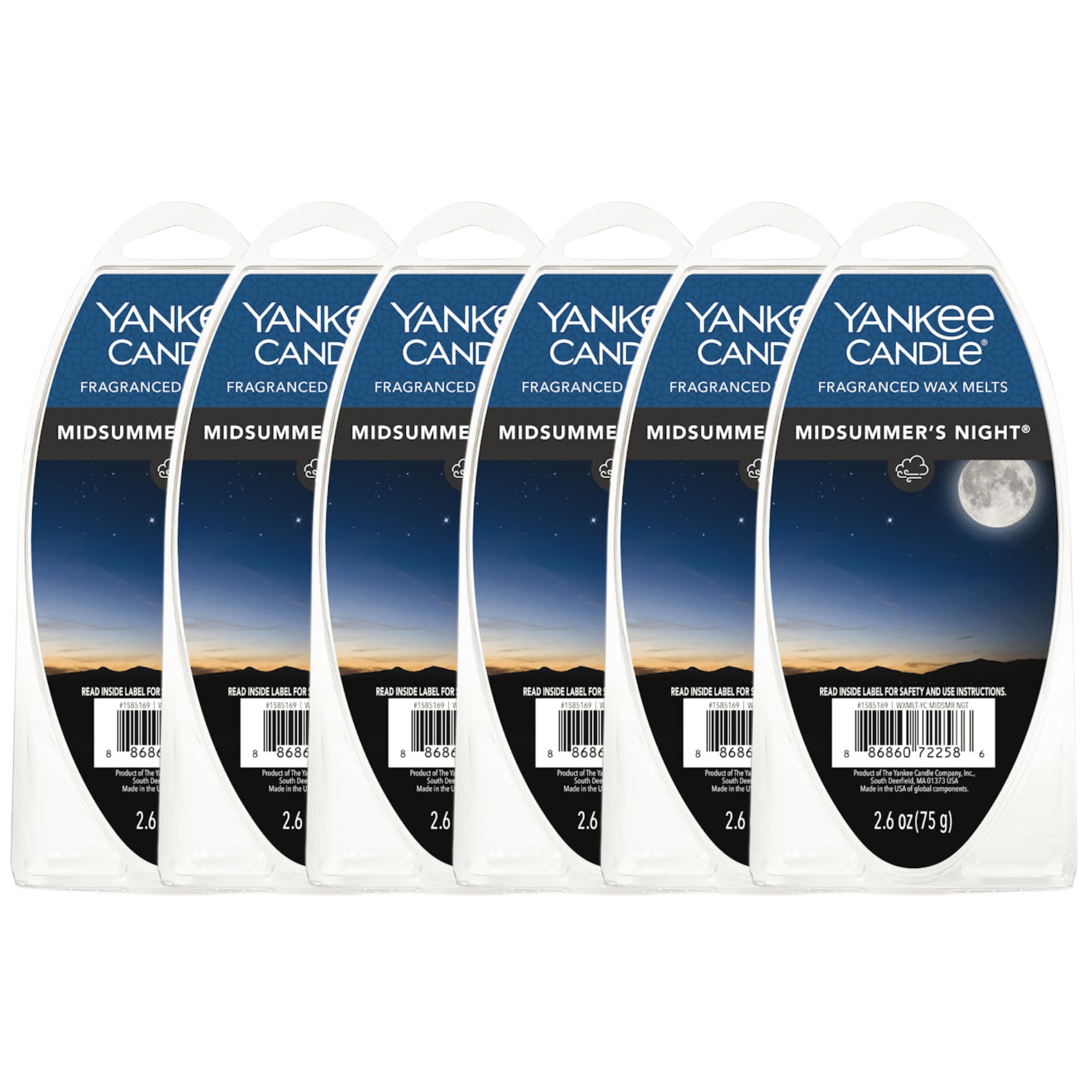 Yankee Candle Midsummer's Night Fragranced Wax Melts, 6 Wax Spheres per Package, Pack of 6 (36 Cubes Total)