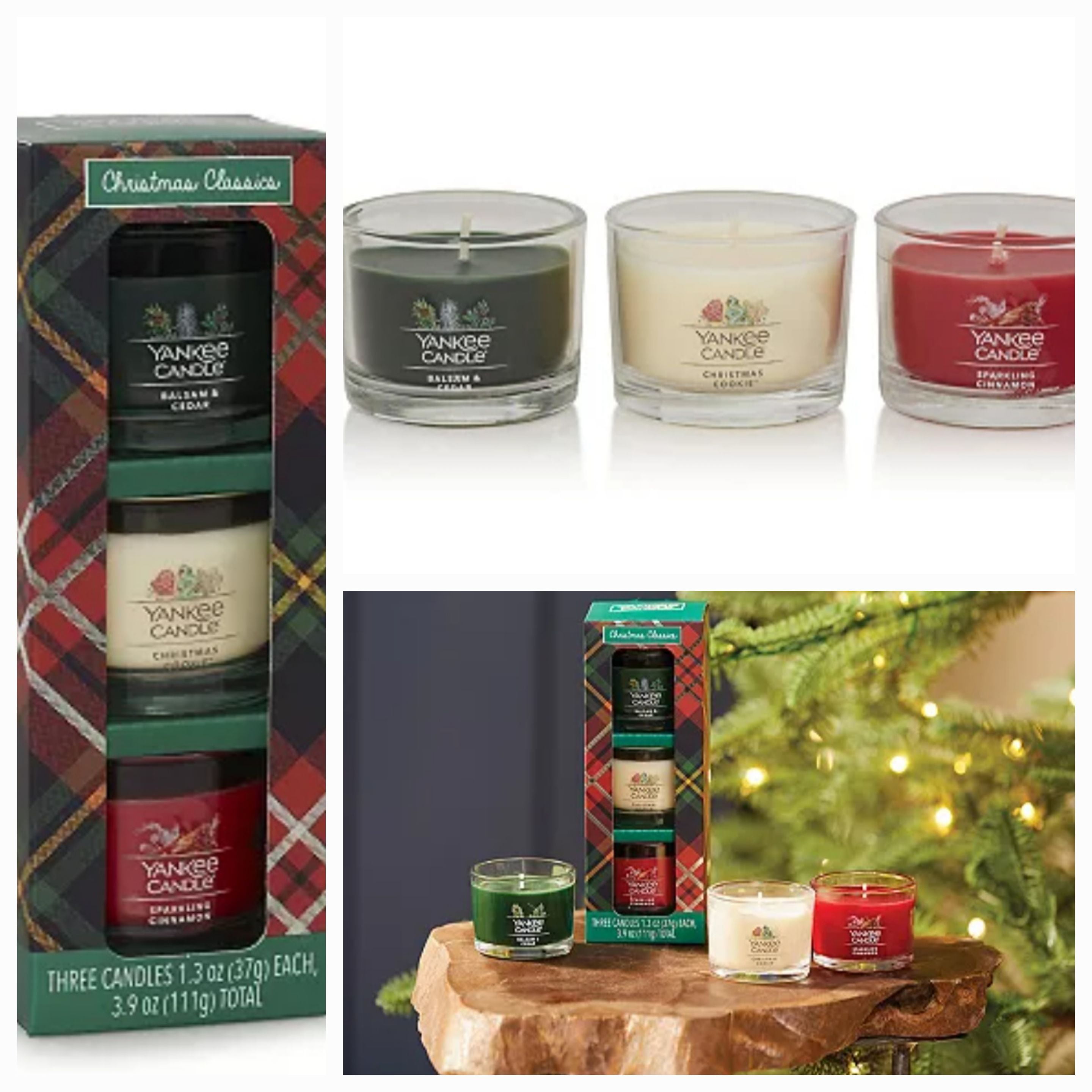 Yankee Candle Minis Christmas Classics Gifts Set of 3 Balsam & Cedar