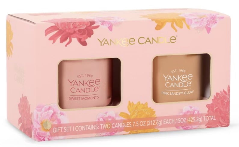 Yankee Candle Mothers Day PINK PEONY Scented 2 Tumbler Candle Boxed  Gift Set  - Sweet Moments and Pink Sands Glow 2 pc Set