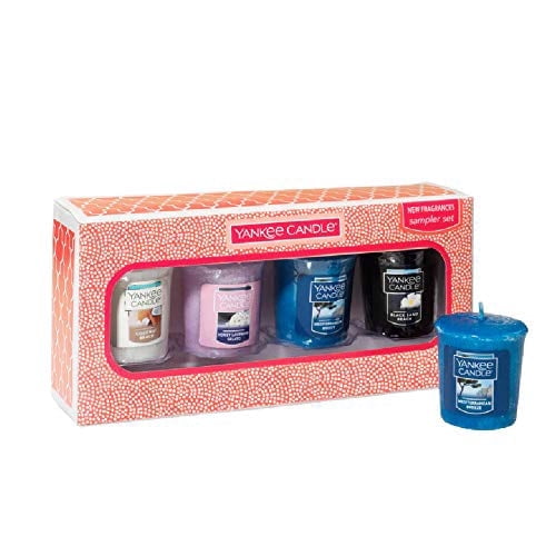 Yankee Candle Spring Fragrances Votive Samplers Gift Set - Honey Lavender Gelato, Coconut Beach, Black Sand Beach, & Mediterranean Breeze,