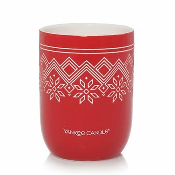 Yankee Candle Nordic Patterned - Red Apple Wreath Fragranced - 10oz Single Wick Limited Edition Filled Ceramic Collector's Vase