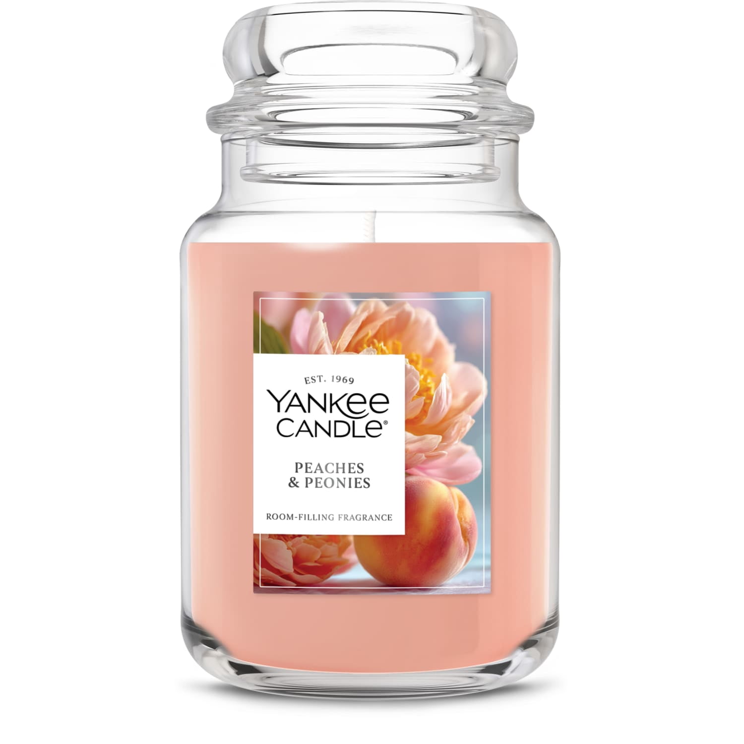 Yankee Candle Peaches & Peonies Original Large Jar Scented Candles, 22 oz