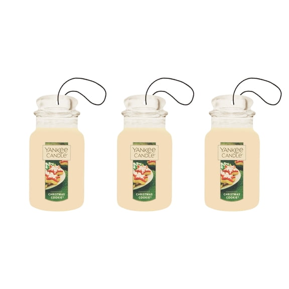 Yankee Candle Paper Car Jar, Christmas Cookie, 3 Packs