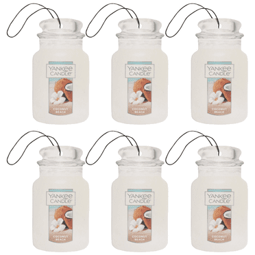 Yankee Candle Paper Car Jar, Coconut Beach (Pack of 6)