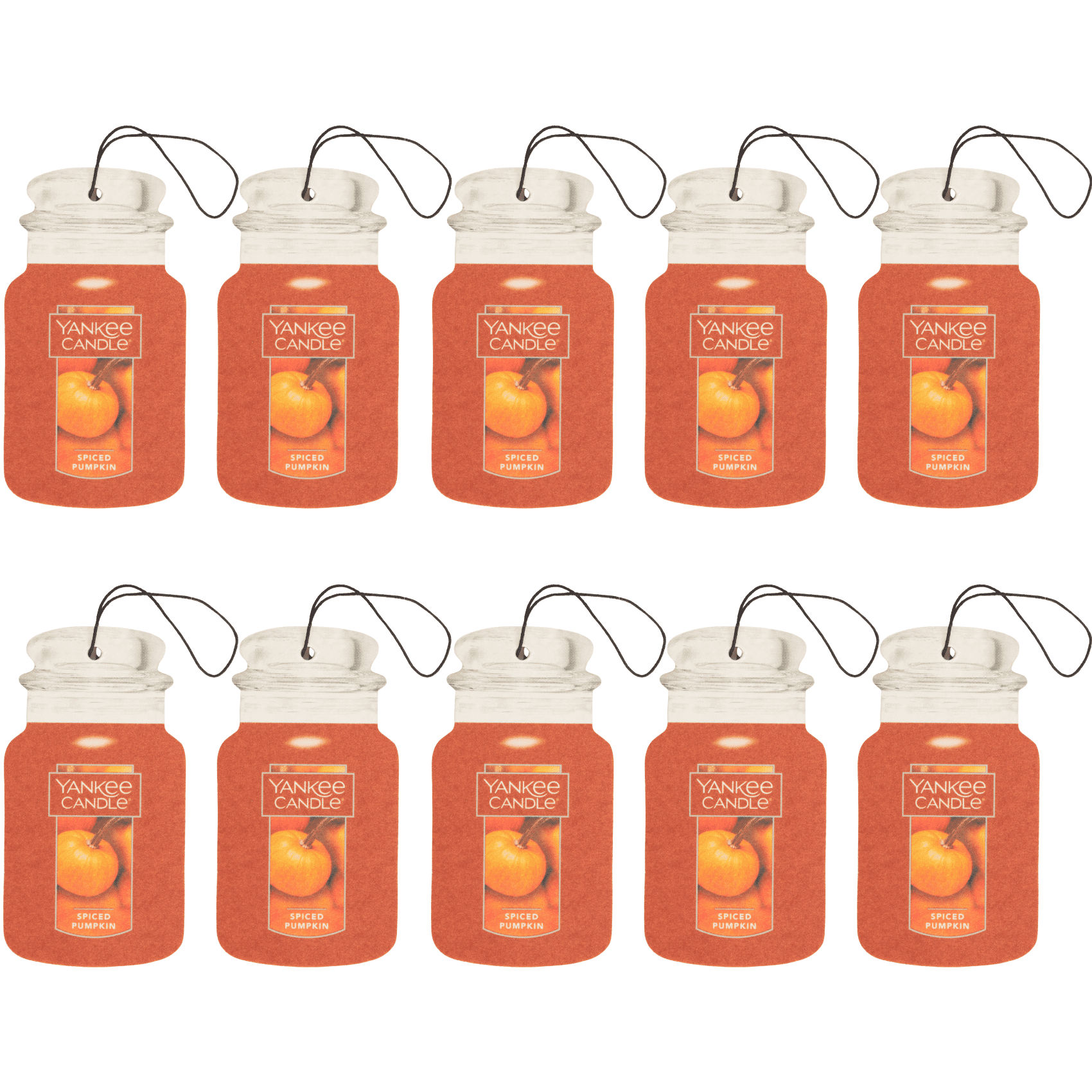 Yankee Candle Paper Car Jar, Spiced Pumpkin (Pack of 10)