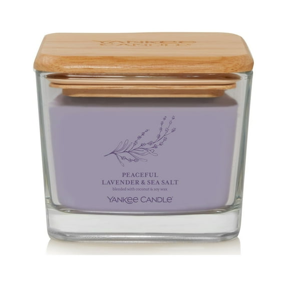 Yankee Candle Peaceful Lavender & Sea Salt Well Living Collection Medium Square Candle 11.25 oz
