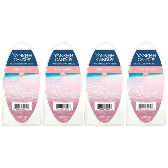 Yankee Candle Pink Sands Fragranced Wax Melts, 6 Wax Spheres per Package, Pack of 4 (24 Cubes Total)