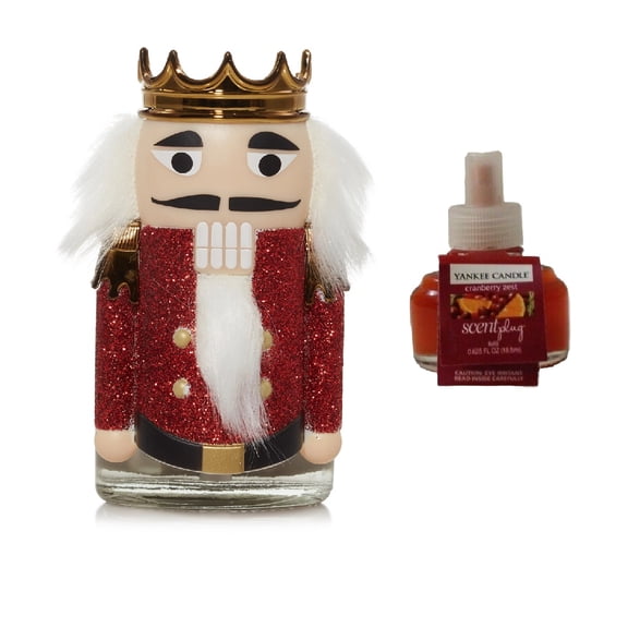 Yankee Candle Red Nutcracker with Light Sensor Scentplug Diffuser with a Holiday Zest Home Fragrance Electric Refill