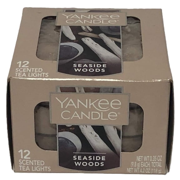 Yankee Candle SEASIDE WOODS Fragranced Box of 12 Tea Lights