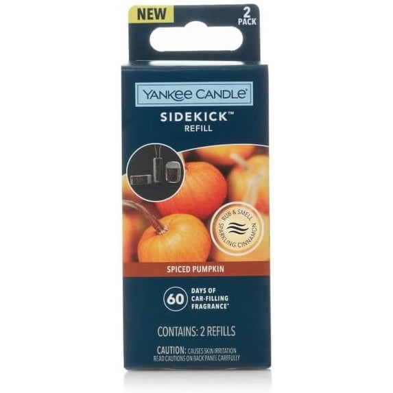 Yankee Candle SPICED PUMPKIN (2 PACK) Car Powered Fragrance Diffuser Refill