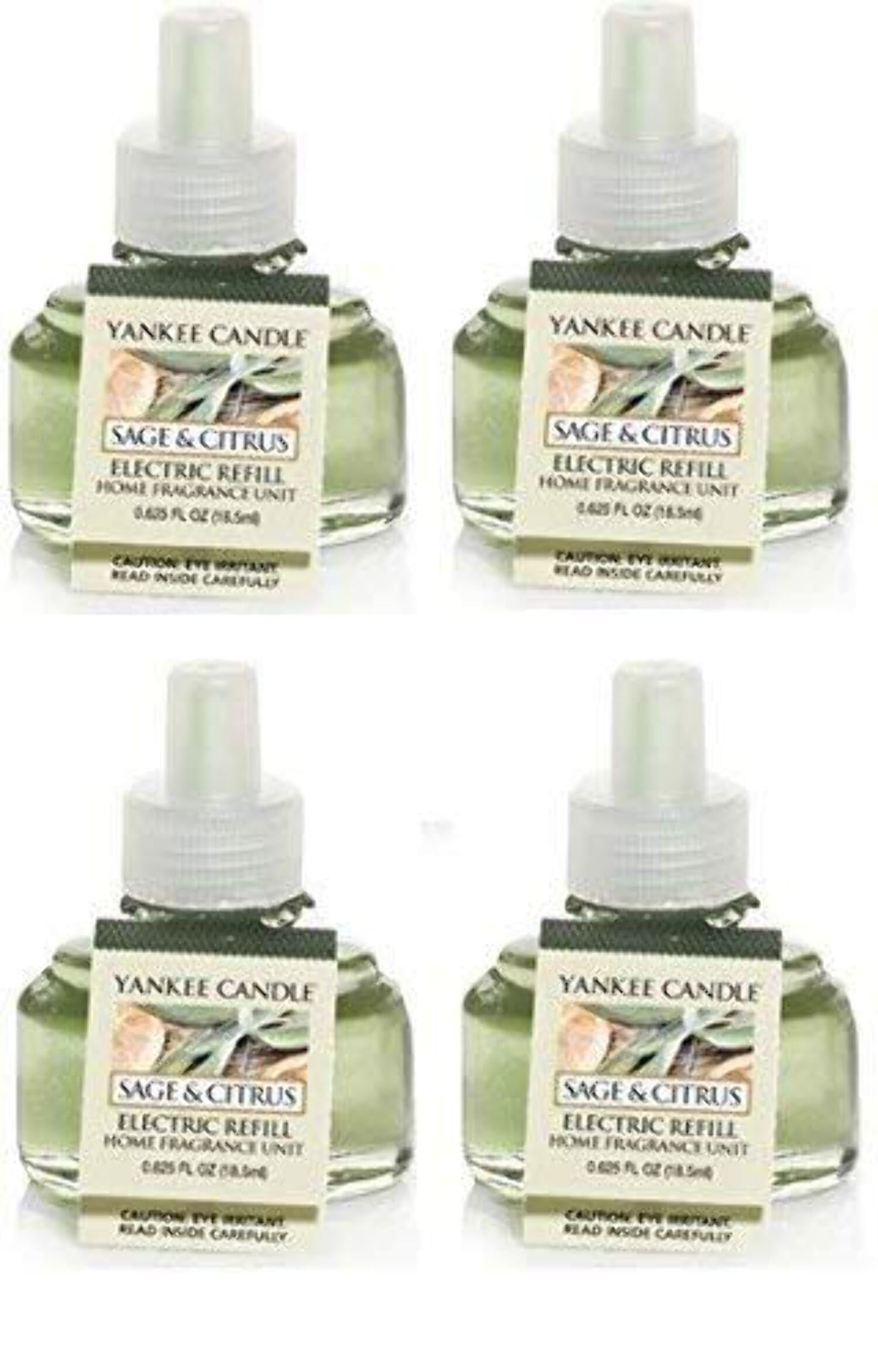 Yankee Candle Sage And Citrus ScentPlug Candle Wax Refill, 4-Pack