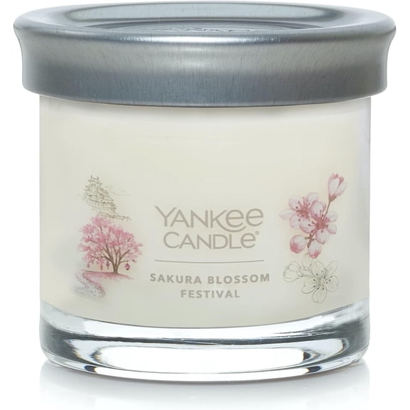 Yankee Candle Sakura Blossom Festival Scented, Signature 4.3oz Small Tumbler Single Wick Candle, Over 20 Hours of Burn Time