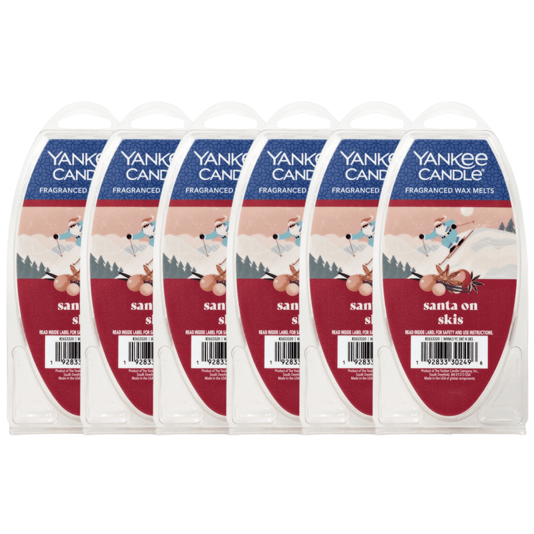 Yankee Candle Santa on Skis Fragranced Wax Melts, 6 Wax Spheres per Package, Pack of 6 (36 Cubes Total)