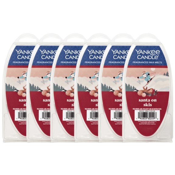 Yankee Candle Santa on Skis Fragranced Wax Melts, 6 Wax Spheres per Package, Pack of 6 (36 Cubes Total)