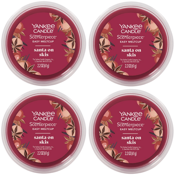 Yankee Candle Santa on Skis Scenterpiece Easy MeltCup (Pack of 4)