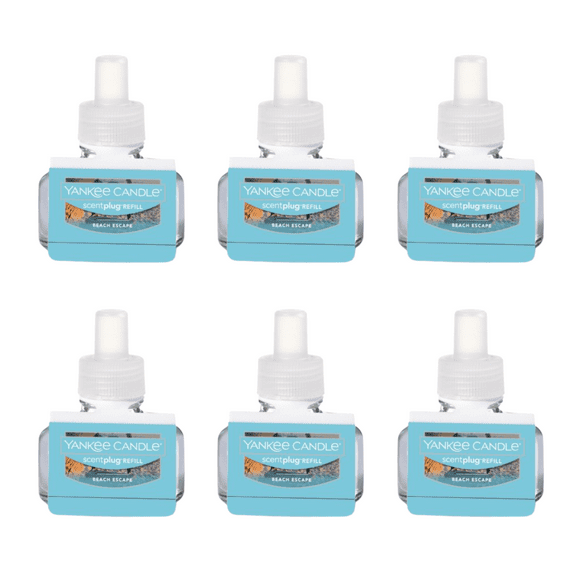 Yankee Candle Scent Plug Refill, Beach Escape (Pack of 6)