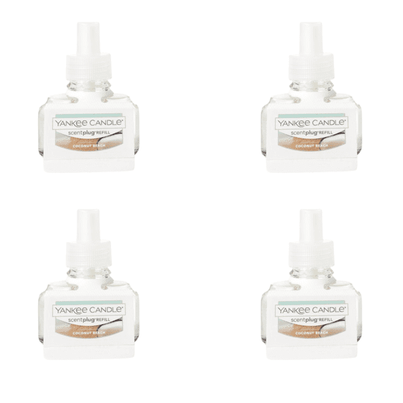 Yankee Candle Scent Plug Refill, Coconut Beach (Pack of 4)