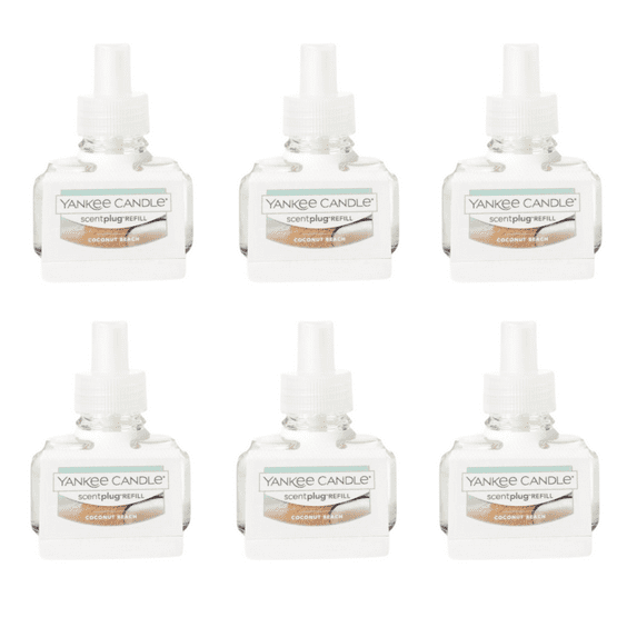 Yankee Candle Scent Plug Refill, Coconut Beach (Pack of 6)