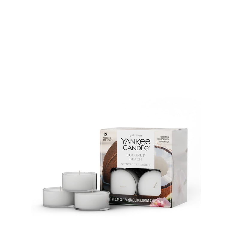 Yankee Candle Scented Tealight Candles, 12-Pack, Coconut Beach Mini Candles
