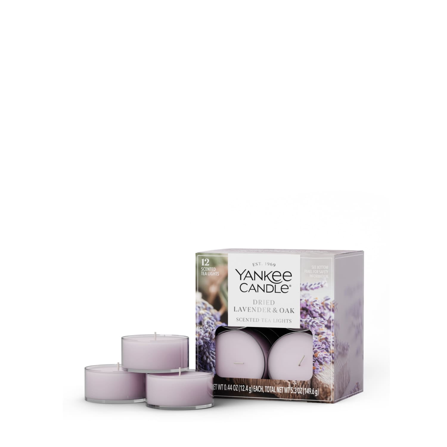 Yankee Candle Scented Tealight Candles, 12-Pack, Dried Lavender & Oak​ Mini Candles