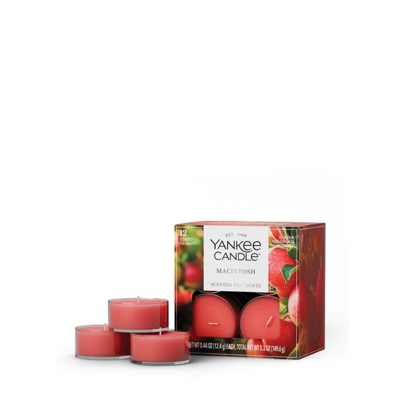 Yankee Candle Scented Tealight Candles, 12-Pack, Macintosh Mini Candles