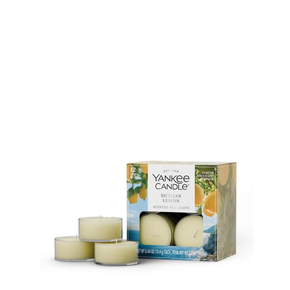 Yankee Candle Scented Tealight Candles, 12-Pack, Sicilian Lemon Mini Candles
