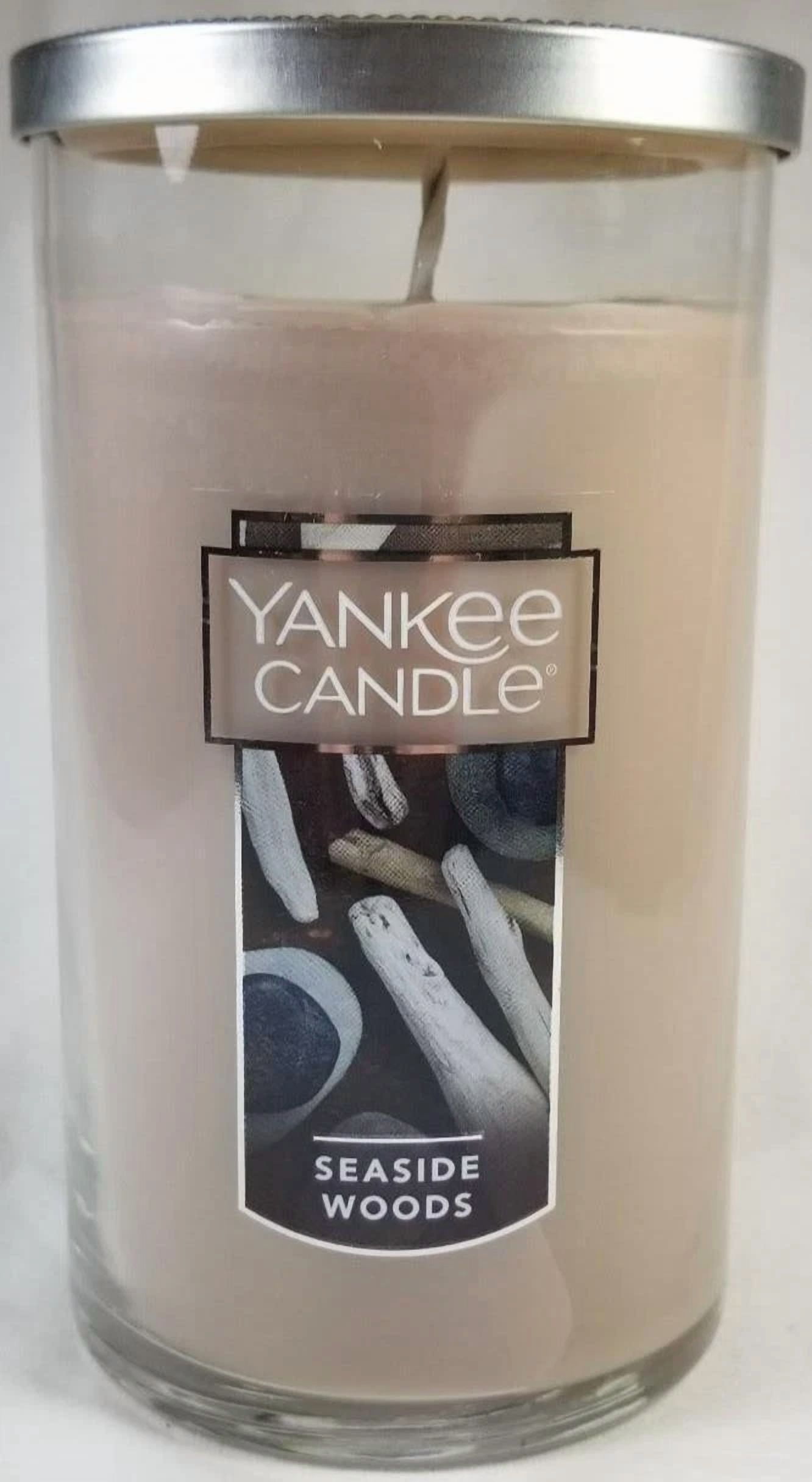 Yankee Candle Seaside Woods Scented, Classic 12oz Medium Perfect Pillar Single Wick Candle, Over 80 Hours of Burn Time