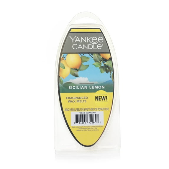 Yankee Candle Sicilian Lemon Fragranced Wax Melts, 1 Pack of 6, 2.6 oz
