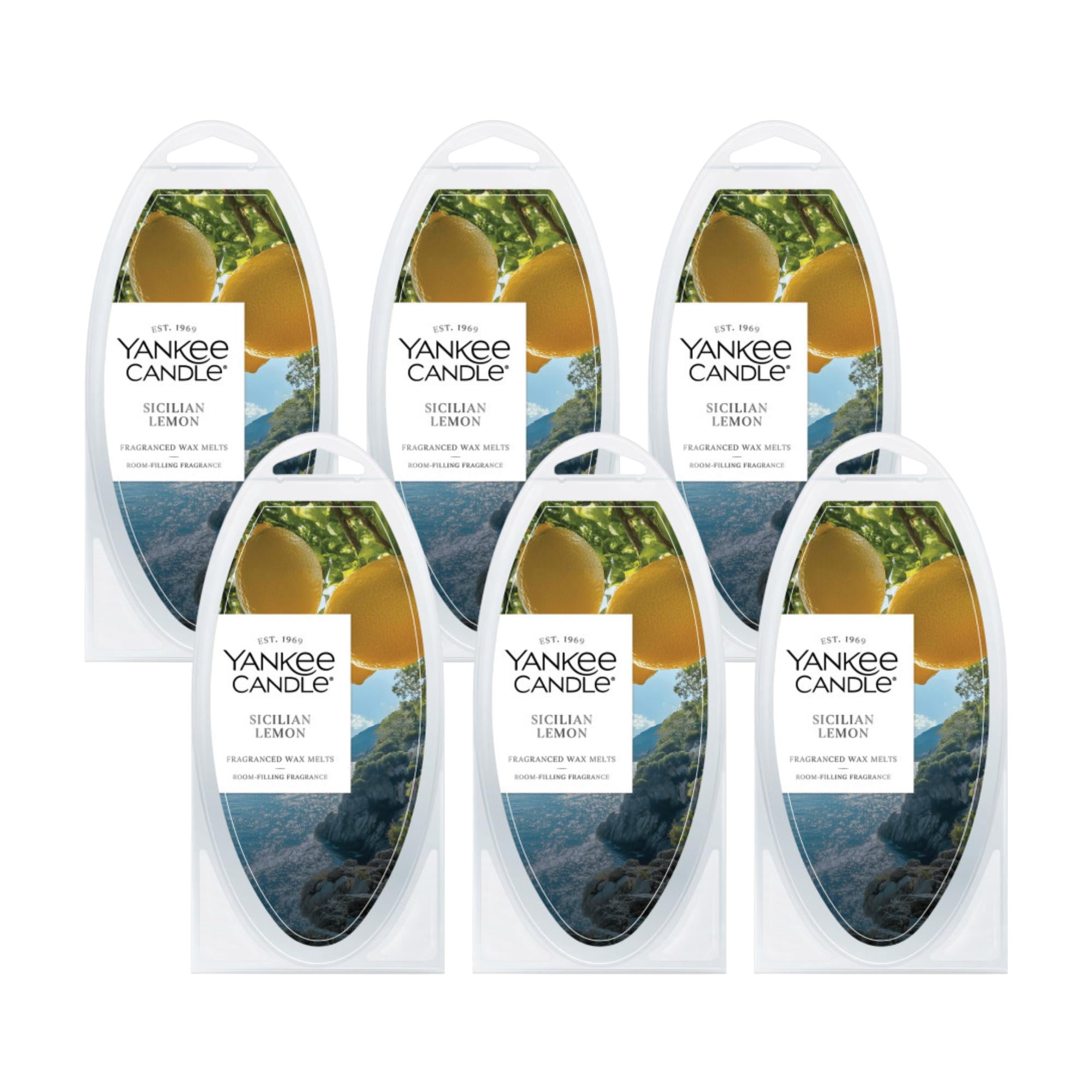 Yankee Candle Sicilian Lemon Fragranced Wax Melts, 6 Wax Spheres per Package, Pack of 6 (36 Cubes Total)
