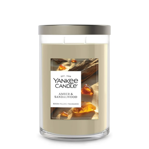 Yankee Candle Amber & Sandalwood Large Tumbler Scented Candles, 20 oz