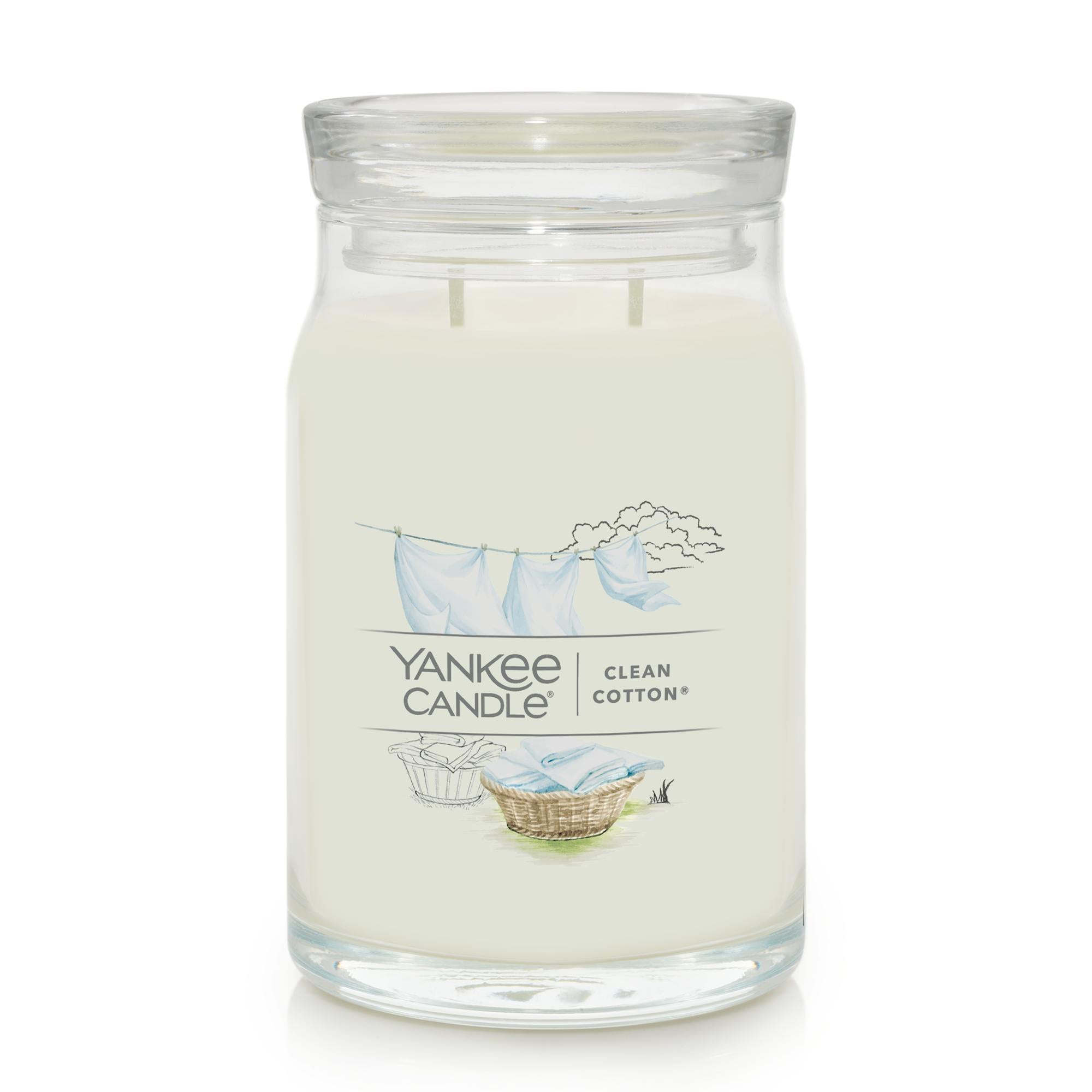 Yankee Candle Signature Large 2-Wick Candle, Clean Cotton®, 20 oz