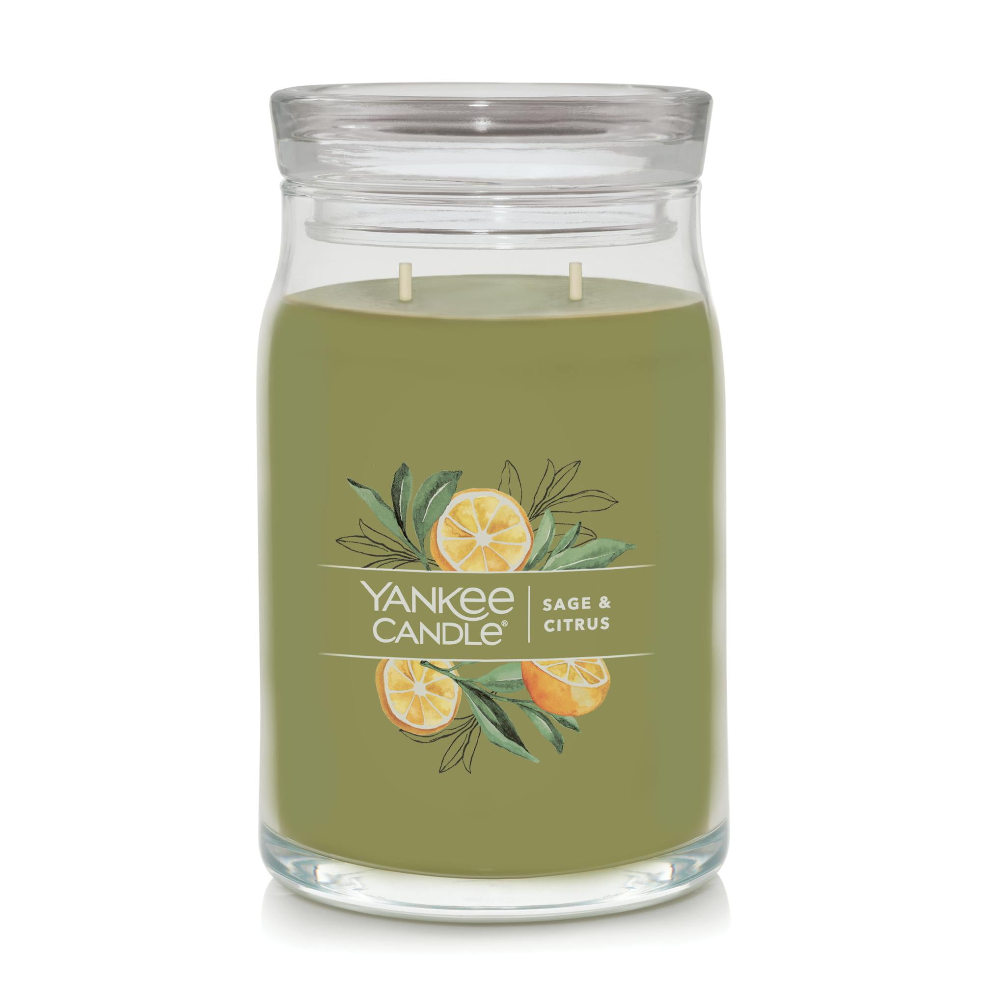 Large Green Sage & Citrus Scented Soy Jar Candle