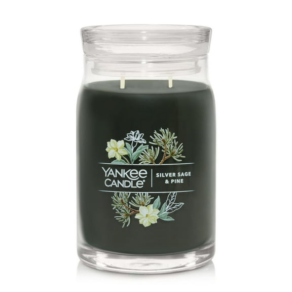 Yankee Candle Signature Large 2-Wick Candle, Silver Sage & Pine, 20 oz