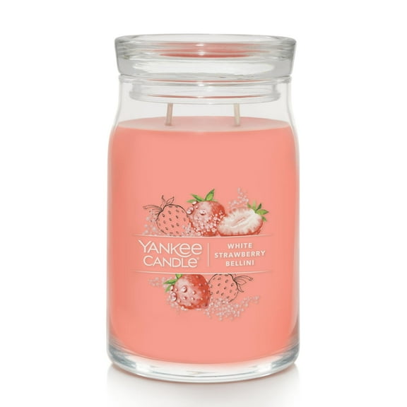 Yankee Candle Signature Large 2-Wick Candle, White Strawberry Bellini, 20 oz