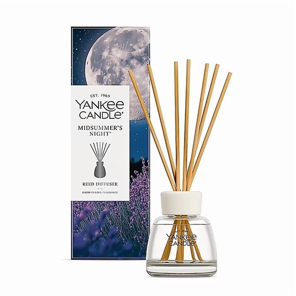 Yankee Candle Signature MIDSUMMER"S NIGHT Reed Diffuser Starter Kit - Woody Notes with Sage and Cedarwood Scents