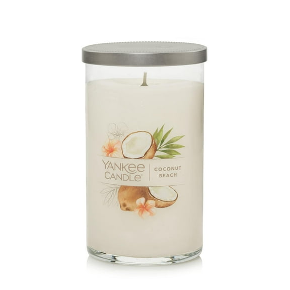 Yankee Candle Signature Medium Pillar Candle, Coconut Beach, 14 oz.