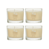 Yankee Candle Signature Votive Mini Candle Jar, Vanilla Cupcake Scent, Natural Soy Wax Blend Candle with Natural Fiber Wick, 1.3 OZ Glass Jar (Pack of 4)