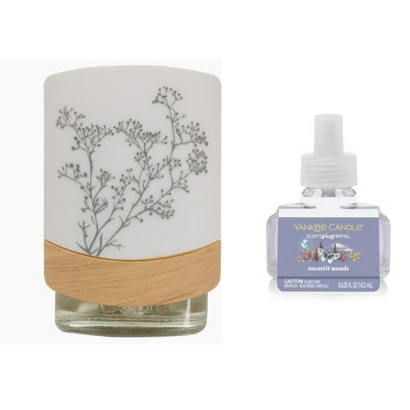 Yankee Candle Simplicity Scentplug with Light Diffuser Base with a Moonlit Woods Fragrance Electric Refill