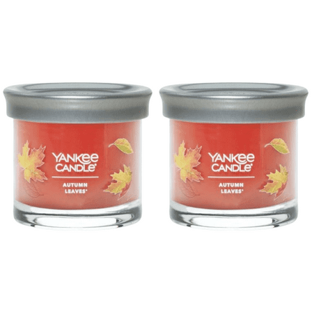 Yankee Candle Small Tumbler Scented Single Wick Jar Candle, Autumn Leaves, 4.3 oz (Pack of 2)