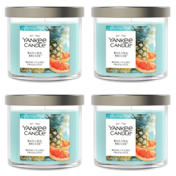 Yankee Candle Small Tumbler Scented Single Wick Jar Candle, Bahama Breeze, 4.3 oz (Pack of 4)