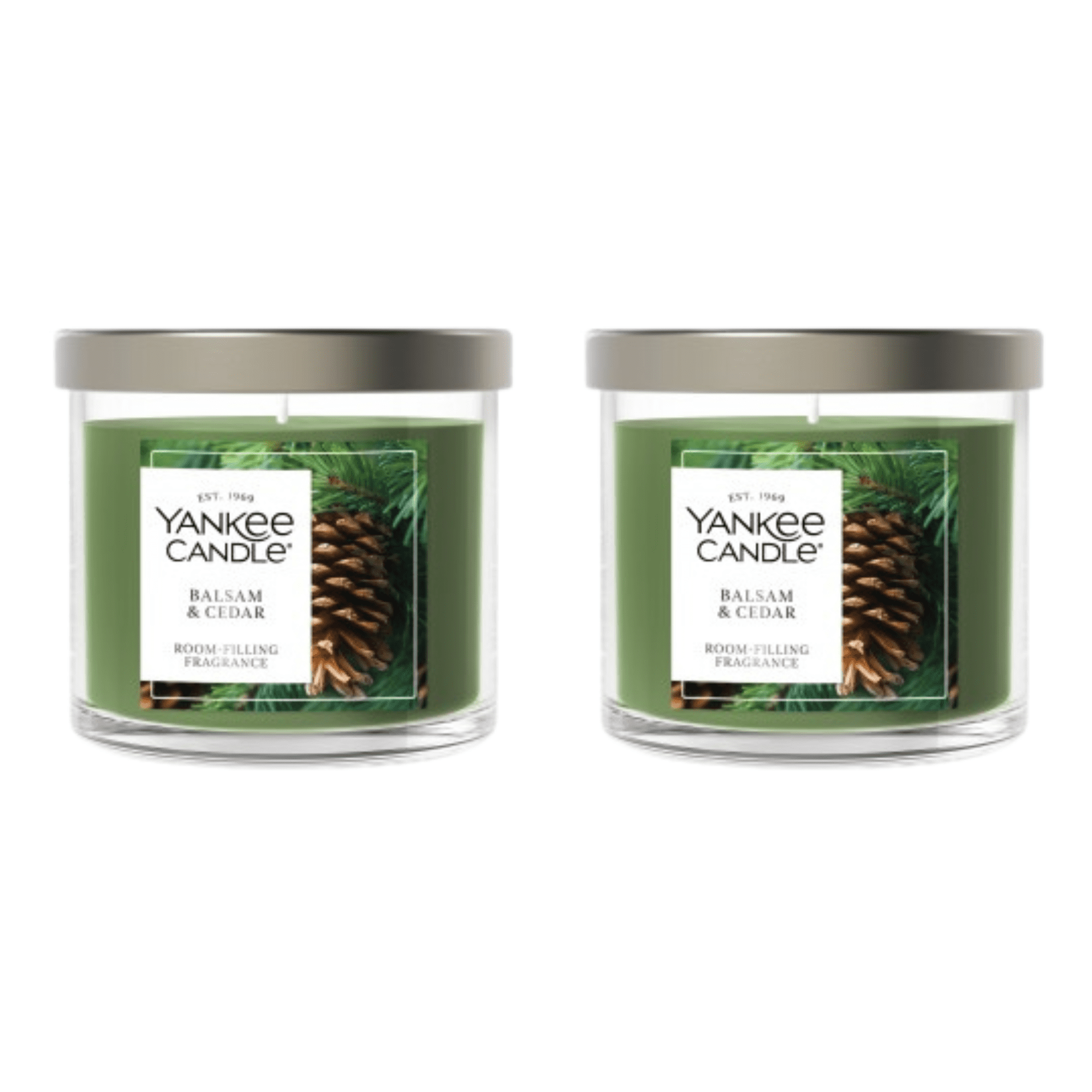 Yankee Candle Small Tumbler Scented Single Wick Jar Candle, Balsam Cedar, 4.3 oz (Pack of 2)