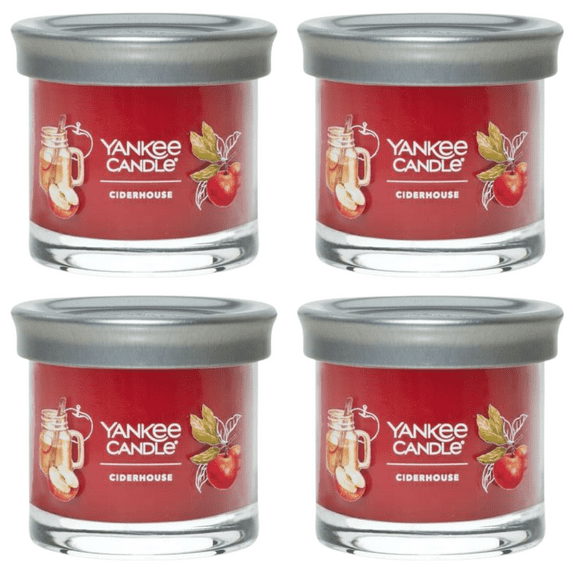 Yankee Candle Small Tumbler Scented Single Wick Jar Candle, Cider House, 4.3 oz (Pack of 4)