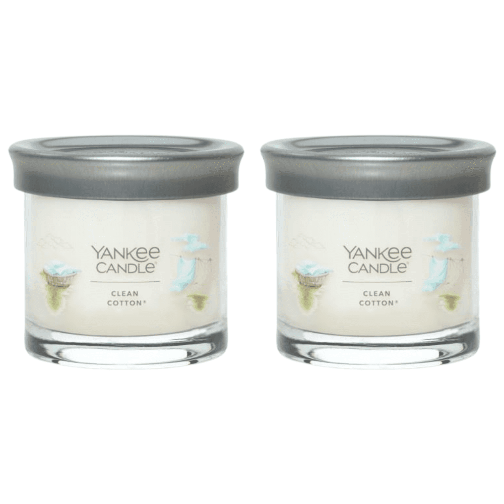 Yankee Candle Small Tumbler Scented Single Wick Jar Candle, Clean Cotton, 4.3 oz (Pack of 2)