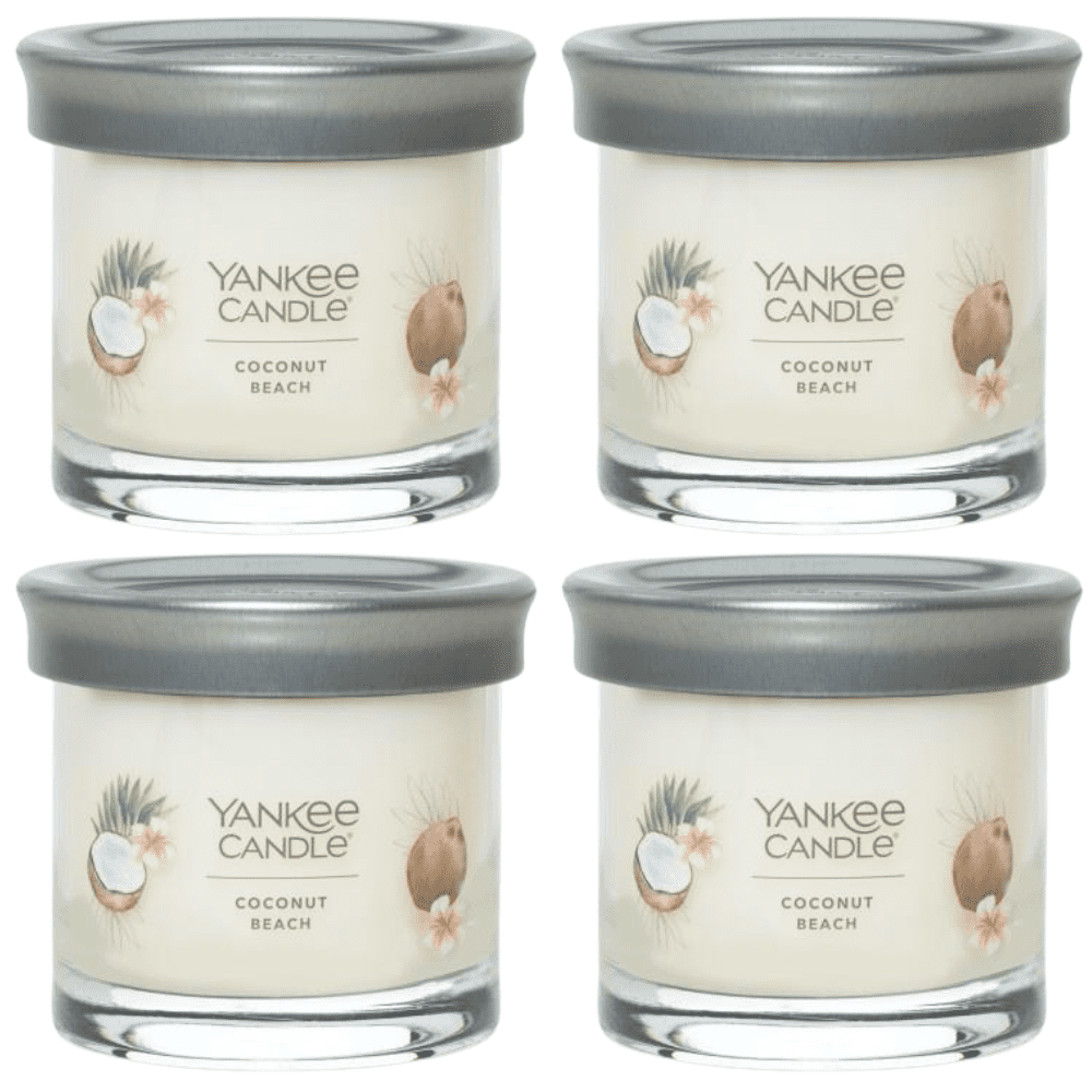 Yankee Candle Small Tumbler Scented Single Wick Jar Candle, Coconut Beach, 4.3 oz (Pack of 4)