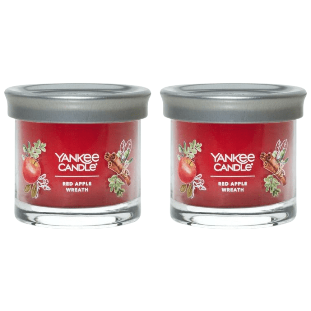 Yankee Candle Small Tumbler Scented Single Wick Jar Candle, Red Apple Wreath, 4.3 oz (Pack of 2)