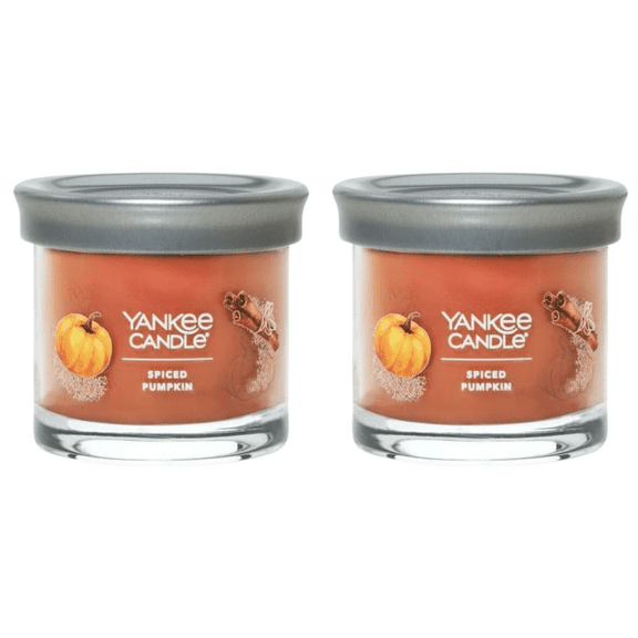 Yankee Candle Small Tumbler Scented Single Wick Jar Candle, Spiced Pumpkin, 4.3 oz (Pack of 2)