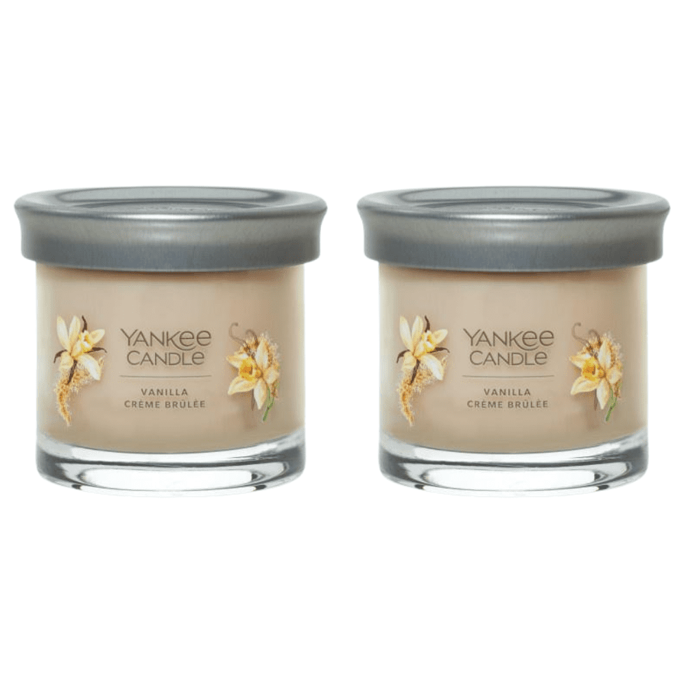 Yankee Candle Small Tumbler Scented Single Wick Jar Candle, Vanilla Creme Brulee, 4.3 oz (Pack of 2)